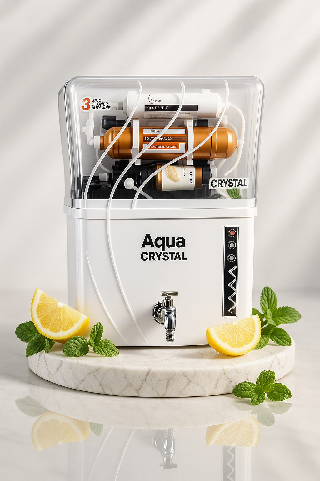 G Plus Crystal on a rock at night